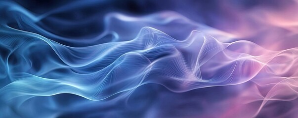 Obraz premium Blurred abstract background concept. Abstract flowing smoke in blue and pink tones, creating a serene and dreamy atmosphere.