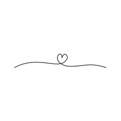 Heart Line Art Drawn