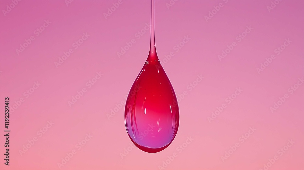 Poster abstract red drop: a study in liquid dynamics and color. captivating macro photography of a vibrant 