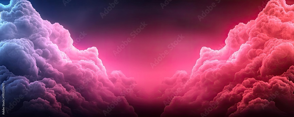 Poster cloudy abstract background idea. vibrant clouds illuminated by colorful lighting create a mesmerizin