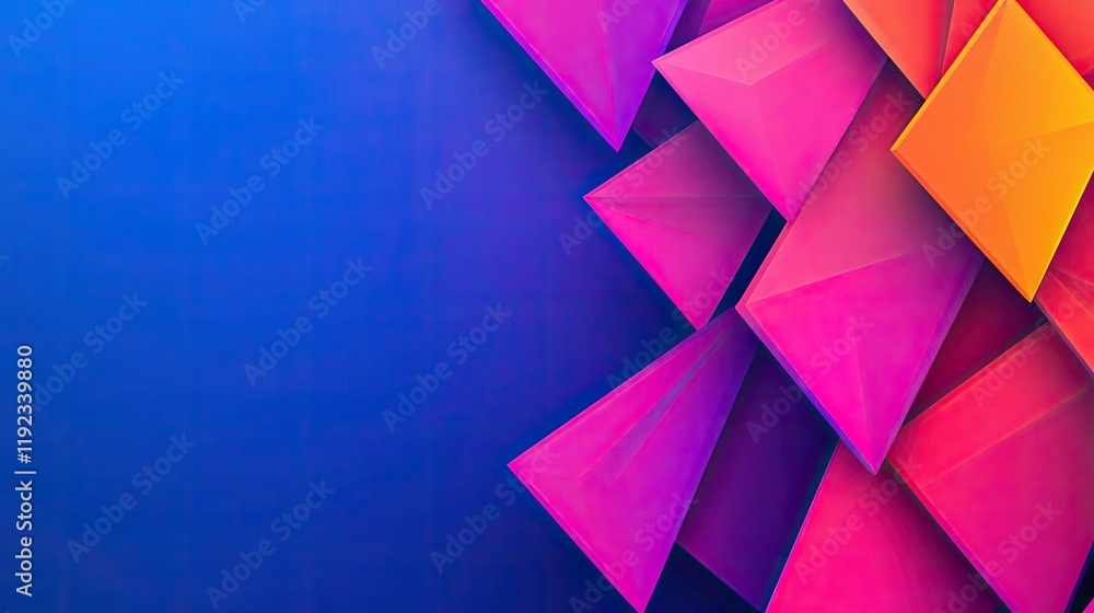 Poster triangle abstract background idea. vibrant abstract design featuring colorful geometric shapes on a 
