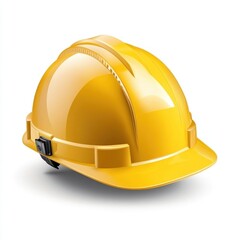 Fototapeta premium Yellow hard hat, safety helmet, construction equipment, isolated on white background.