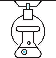 Robotic Arm with Flask Icon
