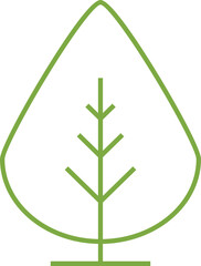Pine Tree Icon Line Art
