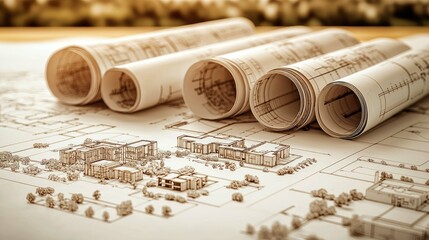 Architectural Blueprint: House Construction Plan & Design Drawings. Detailed Site & Building Model for Real Estate Development.