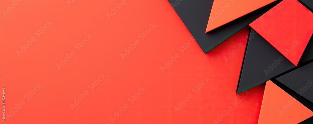 Poster triangle abstract background idea. abstract composition of black and red geometric shapes on a vibra