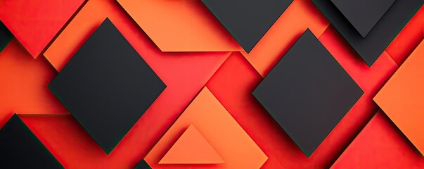 Fototapeta premium Triangle abstract background idea. Abstract composition of red and black geometric shapes creating a modern background.