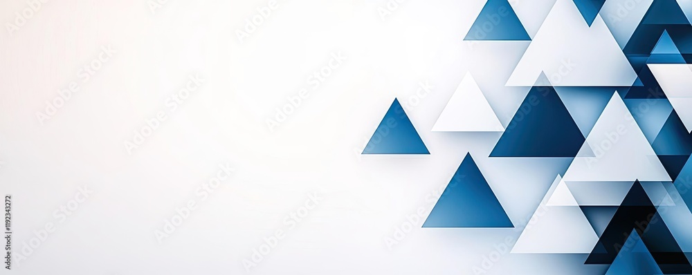 Aufkleber triangle abstract background idea. abstract geometric design featuring blue and white triangles on a