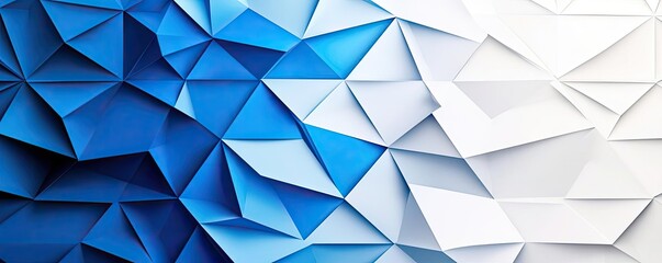 Obraz premium Triangle abstract background idea. Abstract blue and white polygonal background design with modern geometric patterns.