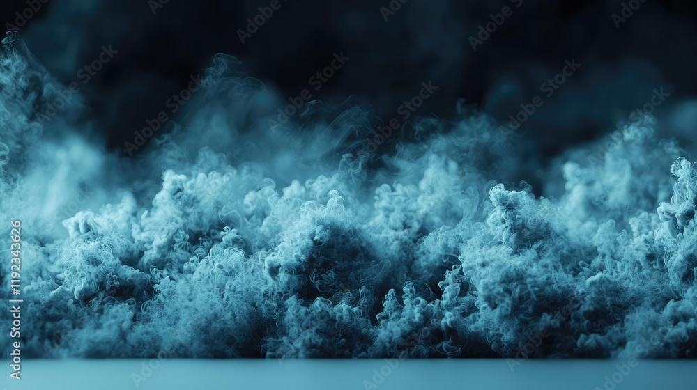 Poster blurred abstract background concept. a stunning view of blue smoke or fog, creating a mystical and a