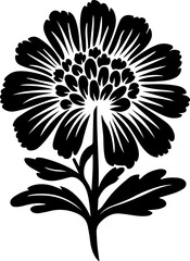 black and white flower