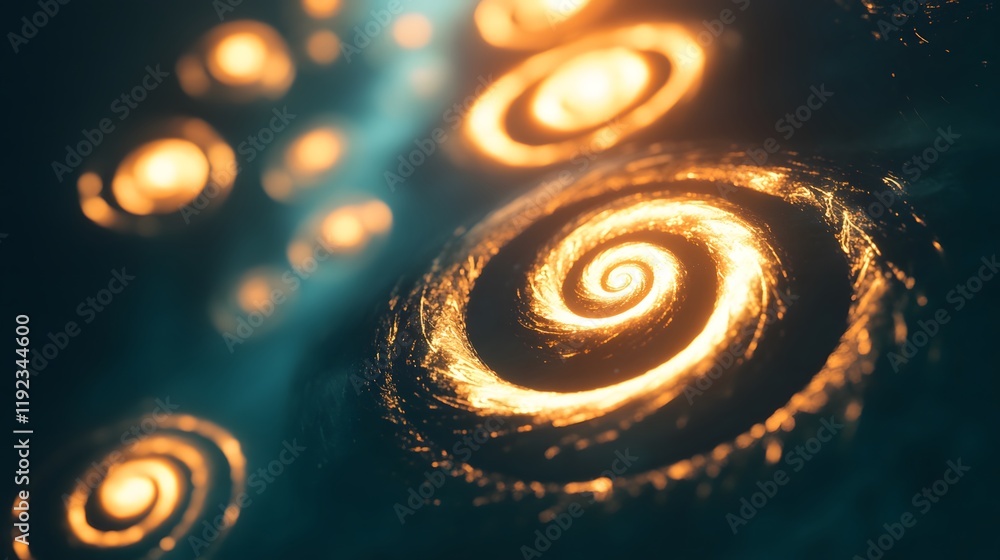 Aufkleber dynamic swirling galaxy patterns cosmic space digital art dark void abstract viewpoint universe conc