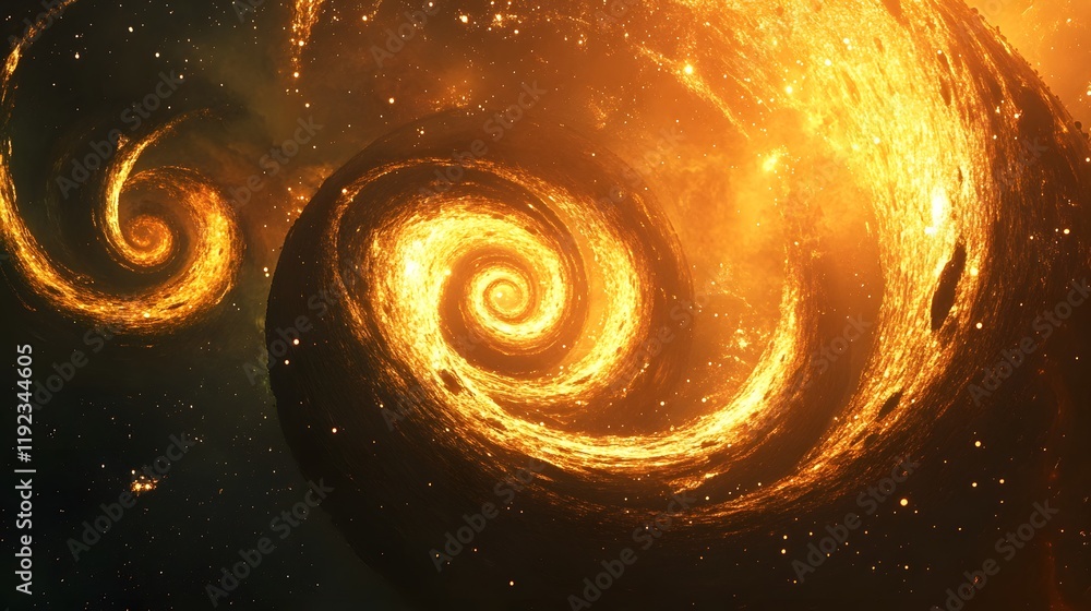 Poster galactic swirls of energy cosmic space abstract art deep space ethereal view celestial dynamics