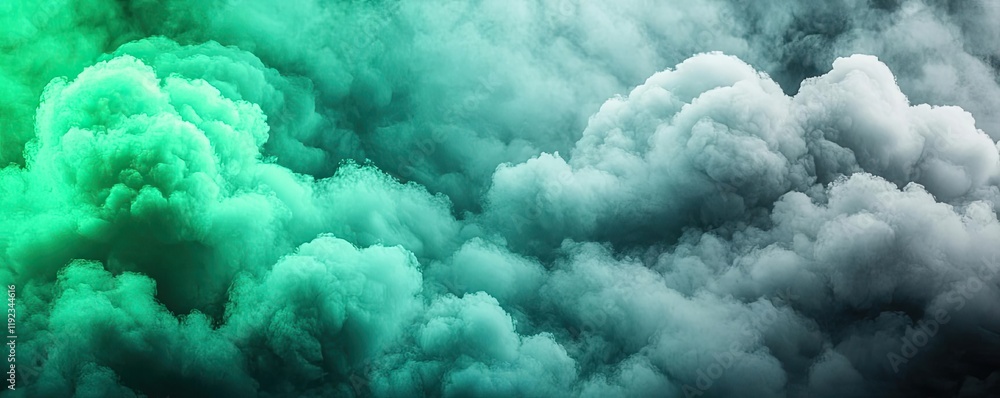 Poster cloudy abstract background idea. vibrant clouds in shades of green and gray create a dramatic atmosp