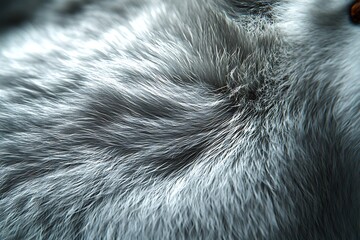 Obraz premium Close-up view of soft gray animal fur texture
