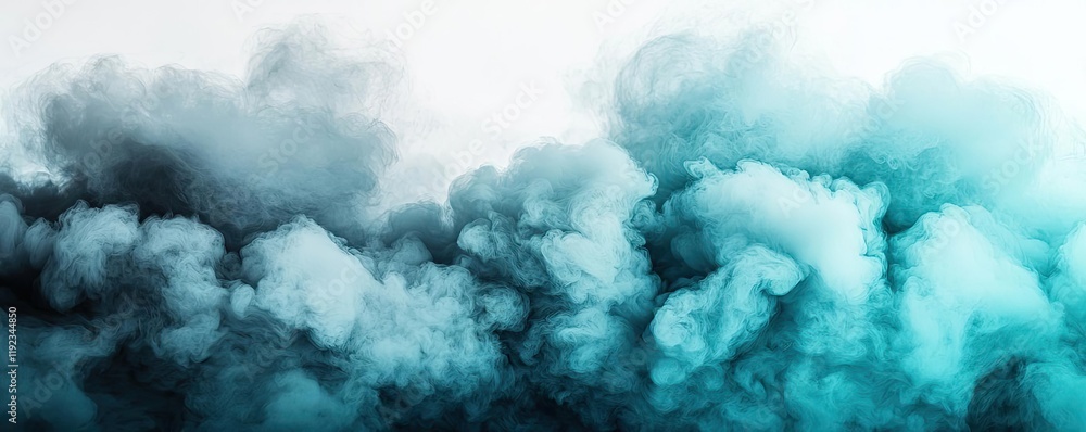Aufkleber cloudy abstract background idea. vibrant teal and black smoke clouds creating an abstract atmospheri