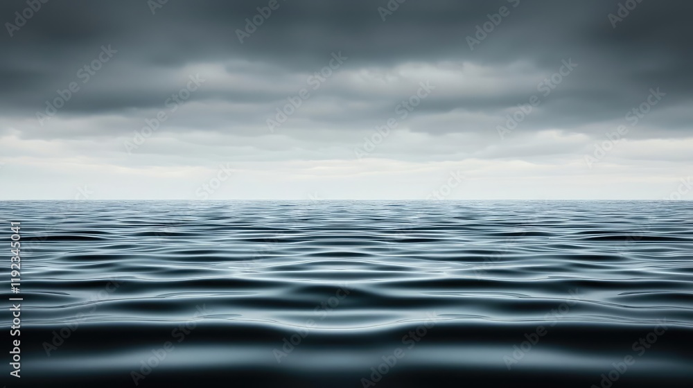 Poster cloudy abstract background idea. a moody seascape with dark clouds hovering over tranquil water wave