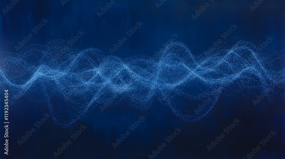 Aufkleber waveform patterns abstract space digital art dark blue background close-up sound visualization