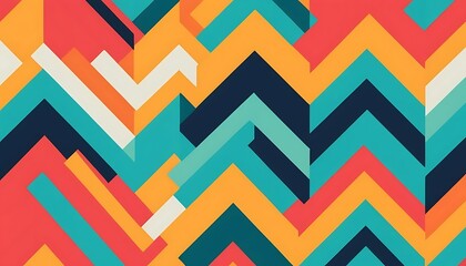 Abstract Colorful Geometric Zigzag Pattern Design