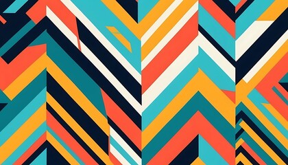 Abstract Geometric Chevron Pattern Design With Vibrant Colors