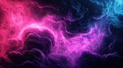 Naklejka premium Cloudy abstract background idea. Vibrant cosmic clouds in shades of pink and blue, depicting a stunning universe.