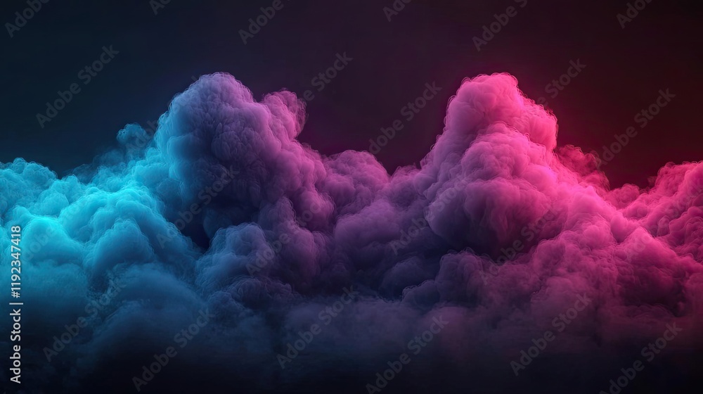 Poster cloudy abstract background idea. colorful clouds in shades of blue and pink create a surreal atmosph