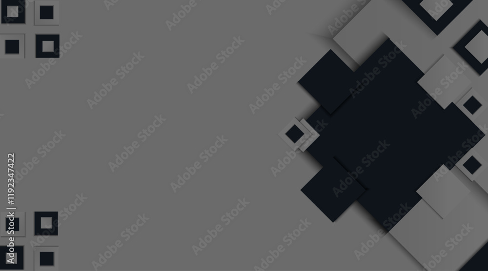 Poster banner modern background design | abstract vector geometric background with square shape | 3d shape 