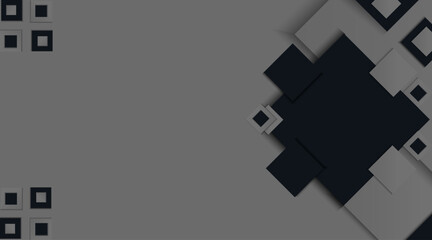 Banner modern background design | Abstract vector geometric background with square shape | 3d shape background with dark gray background for presentation,banner,futuristic,flyer,texture,web,wedding