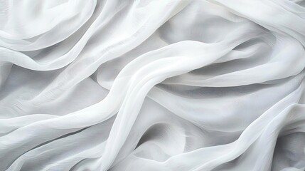 Obraz premium Blurred abstract background concept. Soft white fabric drapes gracefully, enhancing elegance and sophistication.