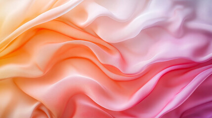 Obraz premium Colorful silk fabric draping with soft waves and smooth gradients of light hues