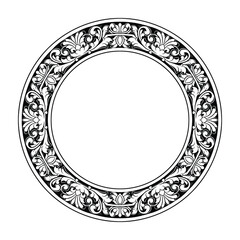 Ornament Engraved floral frame wedding invitation