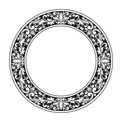 Ornament Engraved floral frame wedding invitation