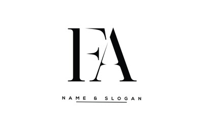 FA, AF Abstract Letters Logo Monogram