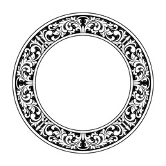 Ornament Engraved floral frame wedding invitation