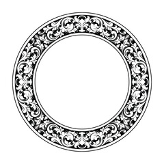Ornament Engraved floral frame wedding invitation