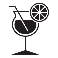 Cocktail icon or logo isolated sign symbol vector illustration - high-quality black style vector icons