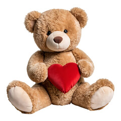 Obraz premium Adorable teddy bear with a red heart accent in a festive design