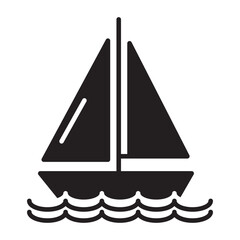 Sailboat icon or logo isolated sign symbol vector illustration - high-quality black style vector icons	