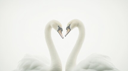 "Classic Love Symbol: Two Swans Forming a Heart, Isolated on Transparent Background, PNG File for Valentine's Day"