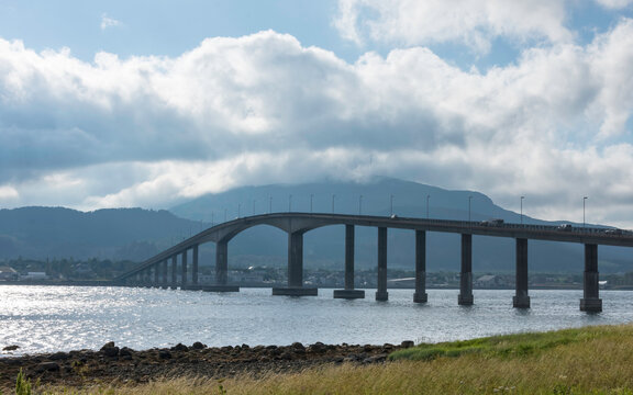 Sortland Bridge Spanning the Sortlandssundet Strait in Nordland county, Norway