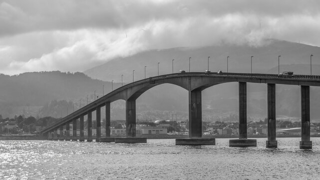 Sortland Bridge Spanning the Sortlandssundet Strait in Nordland county, Norway