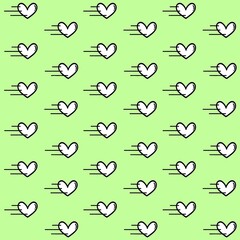 Seamless pattern with love. Hand drawn of colorful heart seamless pattern. Valentine theme decoration. Set of hearts. Love icon. Love symbol