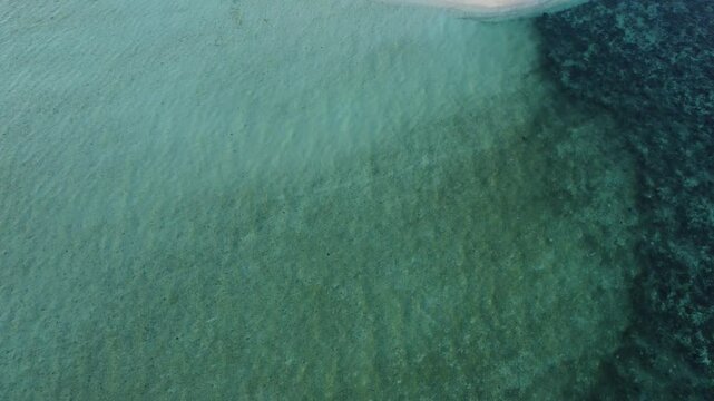 Aerial view of the White Island off the northern shore of Mambajao in Camiguin island, Philippines
