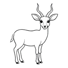 Fototapeta premium antelope outline design for kids coloring book
