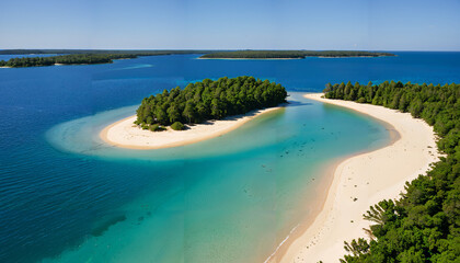 Île paradisiaque entourée de plages de sable fin