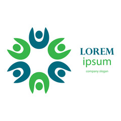 rotating successful people community logo design