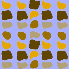 Seamless abstract pattern featuring irregular shapes in earthy tones of mustard yellow, olive green, and beige. Perfect for textiles, wallpapers, or digital design
