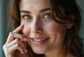 Like sign. Focus on face. Beautiful woman