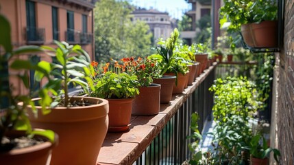 "Urban Oasis: A Lush Balcony Retreat in the City"