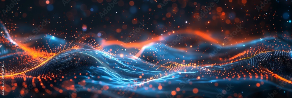 Aufkleber abstract futuristic background with light speed lines and glowing elements